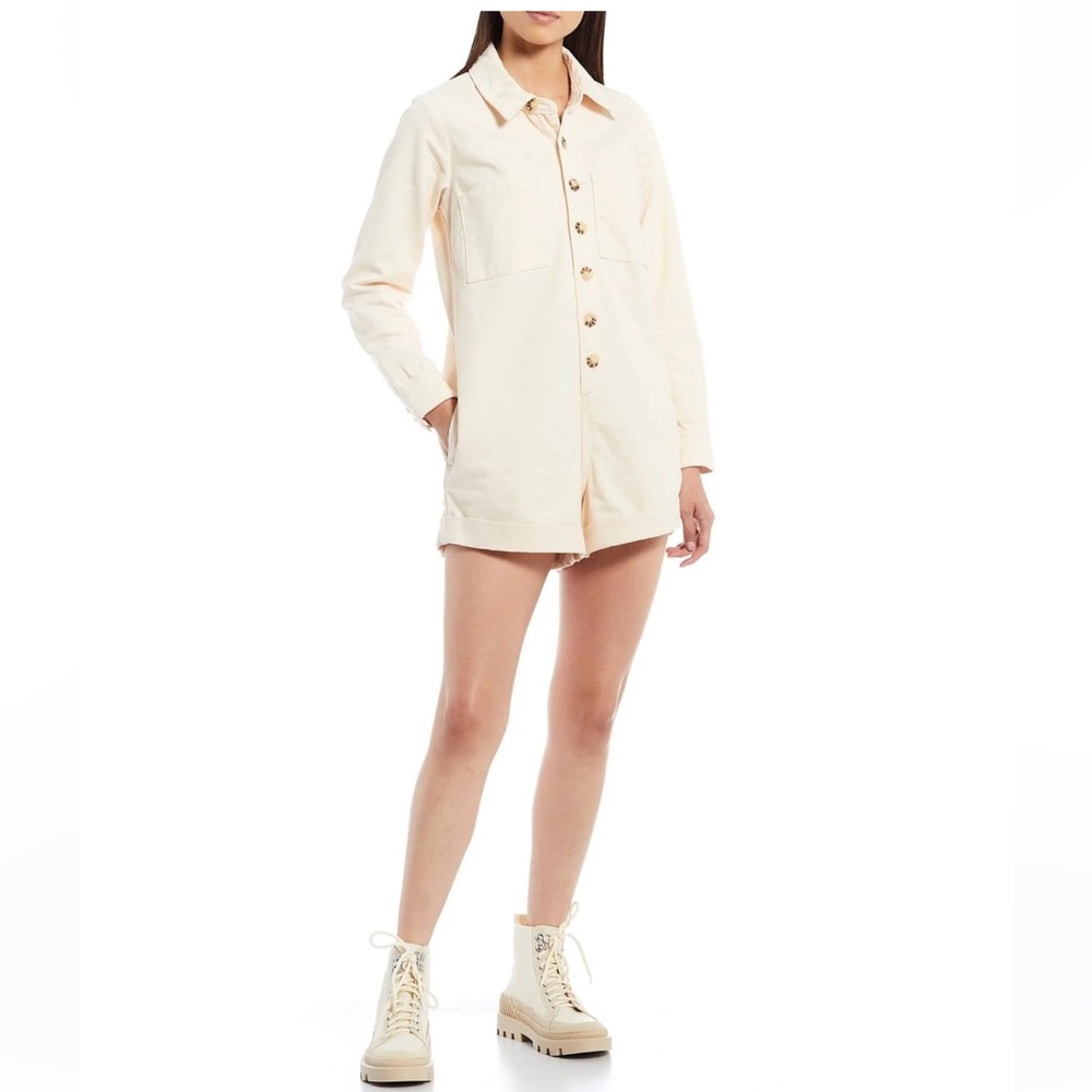 Gianni Bini  Vera Long Sleeve Button Down Romper